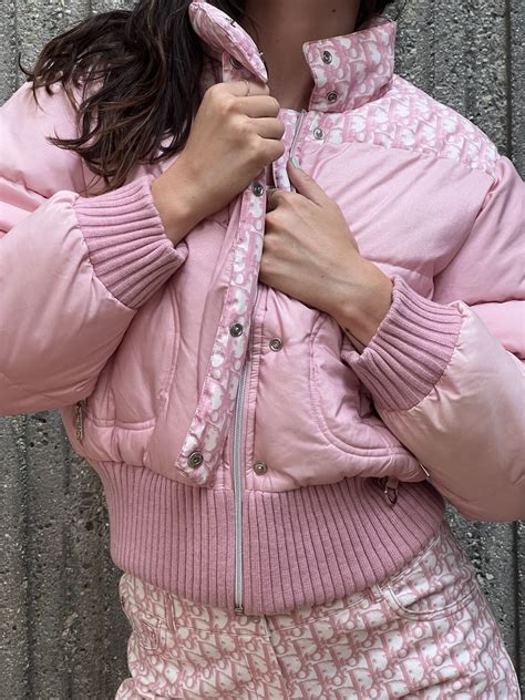 dior pink puffer jacket|Dior oblique down jacket.